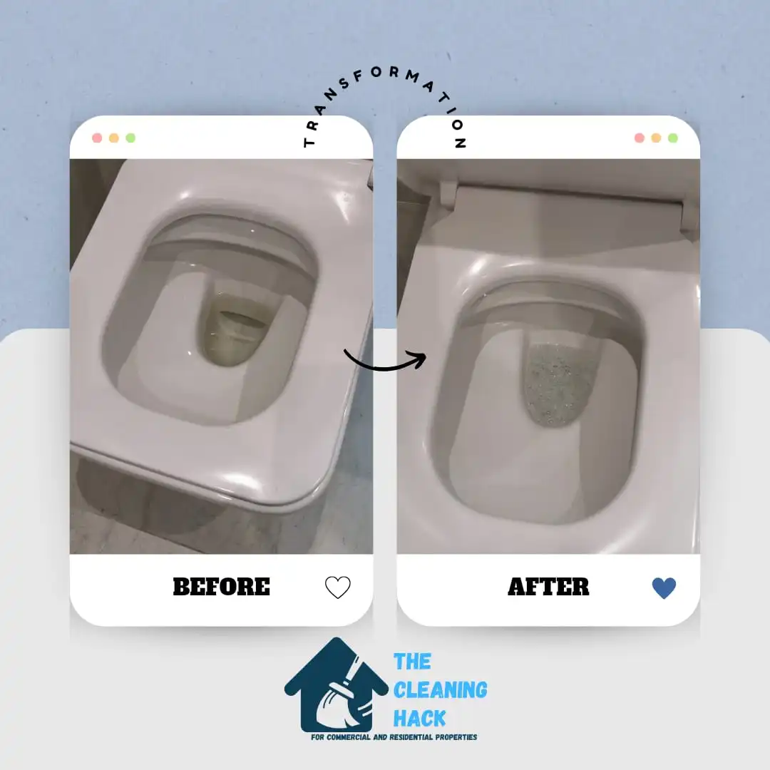 Before and after photos of toilet clean